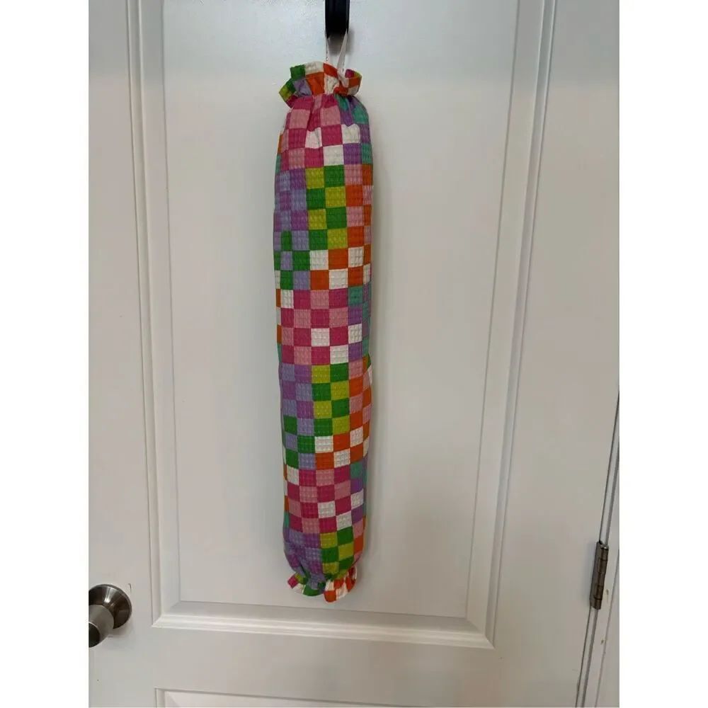 Handmade Plastic Bag Holder- Colored Blocks